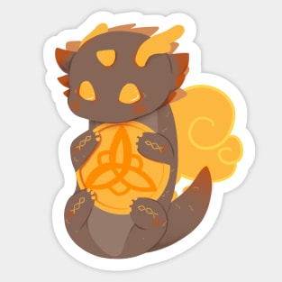 Chibi Dragon_ Zhongli_mora ver Sticker